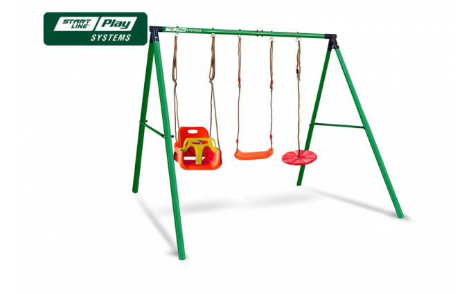 Качели SLP SYSTEMS 3 секции + качели диск красная + лодочка красная + качеля с фиксацией желтое Качели SLP SYSTEMS 3 секции + качели диск красная + лодочка красная + качеля с фиксацией желтое